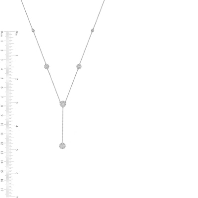 1.00 CT. T.W. Diamond Frame Station "Y" Necklace in 10K Gold