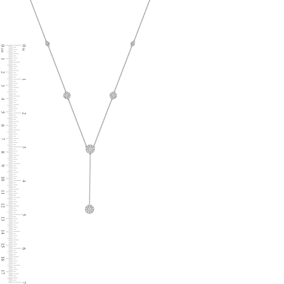 1.00 CT. T.W. Diamond Frame Station "Y" Necklace in 10K Gold