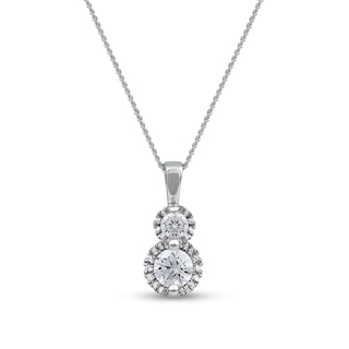 0.50 CT. T.W. Diamond Frame Double Drop Pendant in 10K Gold