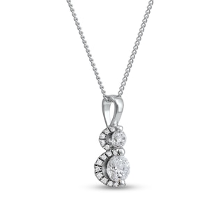 0.50 CT. T.W. Diamond Frame Double Drop Pendant in 10K Gold