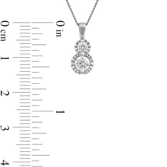 0.50 CT. T.W. Diamond Frame Double Drop Pendant in 10K Gold