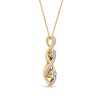 Thumbnail Image 1 of 0.20 CT. T.W. Multi-Diamond Duo Cascading Frame Infinity Drop Pendant in Sterling Silver with 14K Gold Plate