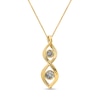 Thumbnail Image 2 of 0.20 CT. T.W. Multi-Diamond Duo Cascading Frame Infinity Drop Pendant in Sterling Silver with 14K Gold Plate