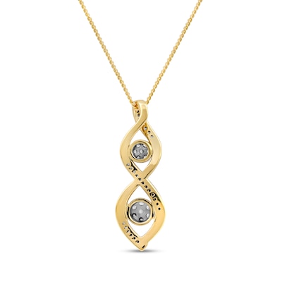 0.20 CT. T.W. Multi-Diamond Duo Cascading Frame Infinity Drop Pendant in Sterling Silver with 14K Gold Plate