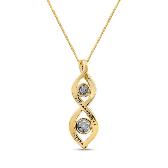 0.20 CT. T.W. Multi-Diamond Duo Cascading Frame Infinity Drop Pendant in Sterling Silver with 14K Gold Plate