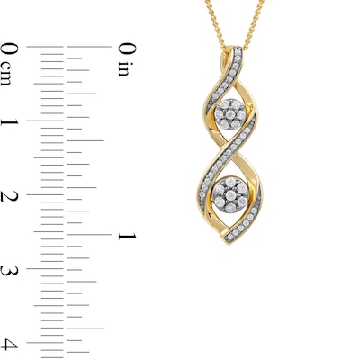 0.20 CT. T.W. Multi-Diamond Duo Cascading Frame Infinity Drop Pendant in Sterling Silver with 14K Gold Plate