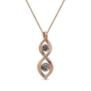 0.20 CT. T.W. Multi-Diamond Duo Cascading Frame Infinity Drop Pendant in Sterling Silver with 14K Rose Gold Plate