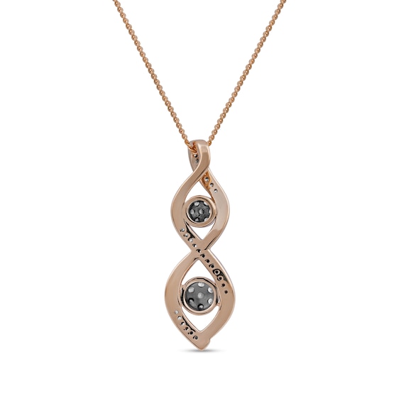 0.20 CT. T.W. Multi-Diamond Duo Cascading Frame Infinity Drop Pendant in Sterling Silver with 14K Rose Gold Plate