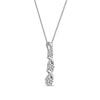 Thumbnail Image 1 of 0.10 CT. T.W. Multi-Diamond Graduated Three Stone "XO" Drop Pendant in Sterling Silver