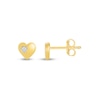 White Lab-Created Sapphire Accent Heart Stud Earrings in 10K Gold