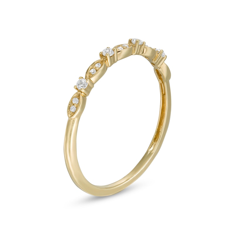 Main Image 3 of 0.10 CT. T.W. Diamond Wrapped Wedding Band in 10K Gold