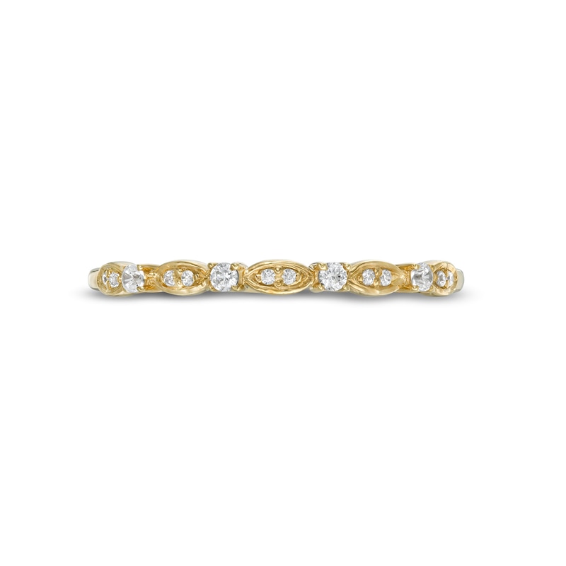 Main Image 4 of 0.10 CT. T.W. Diamond Wrapped Wedding Band in 10K Gold