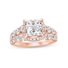 2.95 CT. T.W. Quad Princess-Cut Diamond Frame Double Row Engagement Ring in 14K Rose Gold