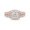 2.95 CT. T.W. Quad Princess-Cut Diamond Frame Double Row Engagement Ring in 14K Rose Gold