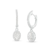 Thumbnail Image 0 of 0.75 CT. T.W. Certified Canadian Oval Diamond Frame Drop Earrings in 14K White Gold (I/I2)