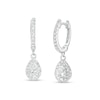 0.75 CT. T.W. Certified Canadian Pear-Shaped Diamond Frame Drop Earrings in 14K White Gold (I/I2)