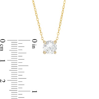 7.0mm White Lab-Created Sapphire and Diamond Accent Necklace in 10K Gold – 17"