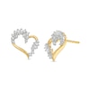 0.25 CT. T.W. Diamond Abstract Shadow Heart Stud Earrings in 10K Gold