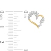 Thumbnail Image 2 of 0.25 CT. T.W. Diamond Abstract Shadow Heart Stud Earrings in 10K Gold