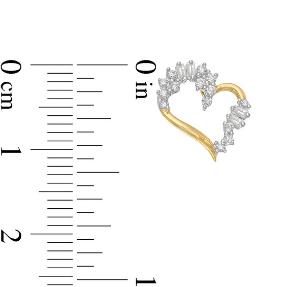 0.25 CT. T.W. Diamond Abstract Shadow Heart Stud Earrings in 10K Gold