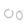 0.50 CT. T.W. Diamond Front-Facing Hoop Earrings in 10K White Gold