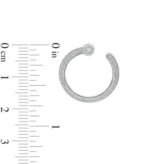 0.50 CT. T.W. Diamond Front-Facing Hoop Earrings in 10K White Gold