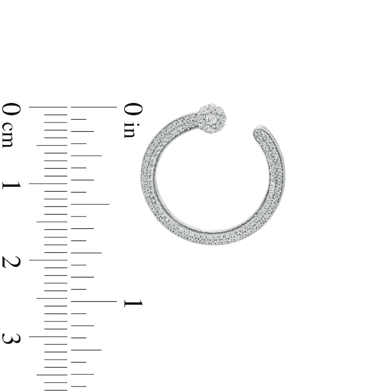 0.50 CT. T.W. Diamond Front-Facing Hoop Earrings in 10K White Gold|Peoples Jewellers