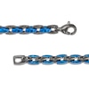 Men's 6.0mm Link Chain Necklace in Solid Stainless Steel  with Black and Blue Ion-Plate - 24"