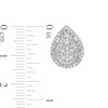 Thumbnail Image 2 of 1.00 CT. T.W. Pear-Shaped Multi-Diamond Stud Earrings in 10K White Gold