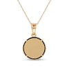 Men's 14.0mm Hematite and 0.05 CT. T.W. Diamond Flared Cross Overlay Disc Pendant in 10K Gold - 22"