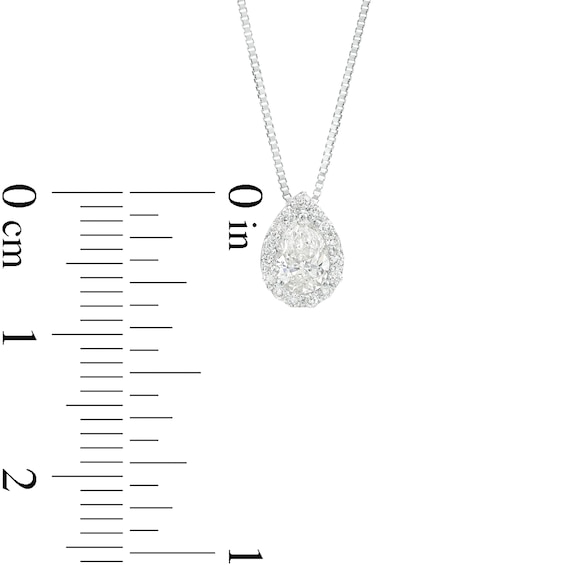 0.50 CT. T.W. Pear-Shaped Certified Canadian Diamond Frame Pendant in 14K White Gold (I/I2)