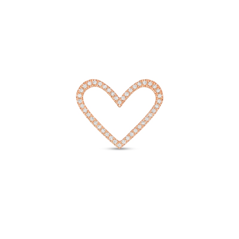 Main Image 1 of Moments of Love 0.118 CT. T.W. Diamond Extra Small Heart Charm in 10K Rose Gold