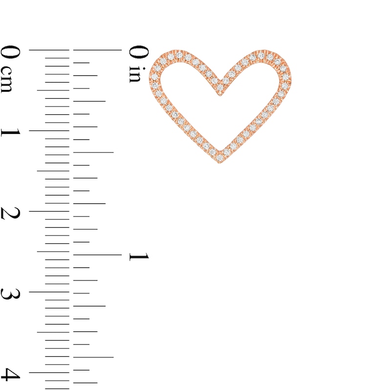 Main Image 3 of Moments of Love 0.118 CT. T.W. Diamond Extra Small Heart Charm in 10K Rose Gold