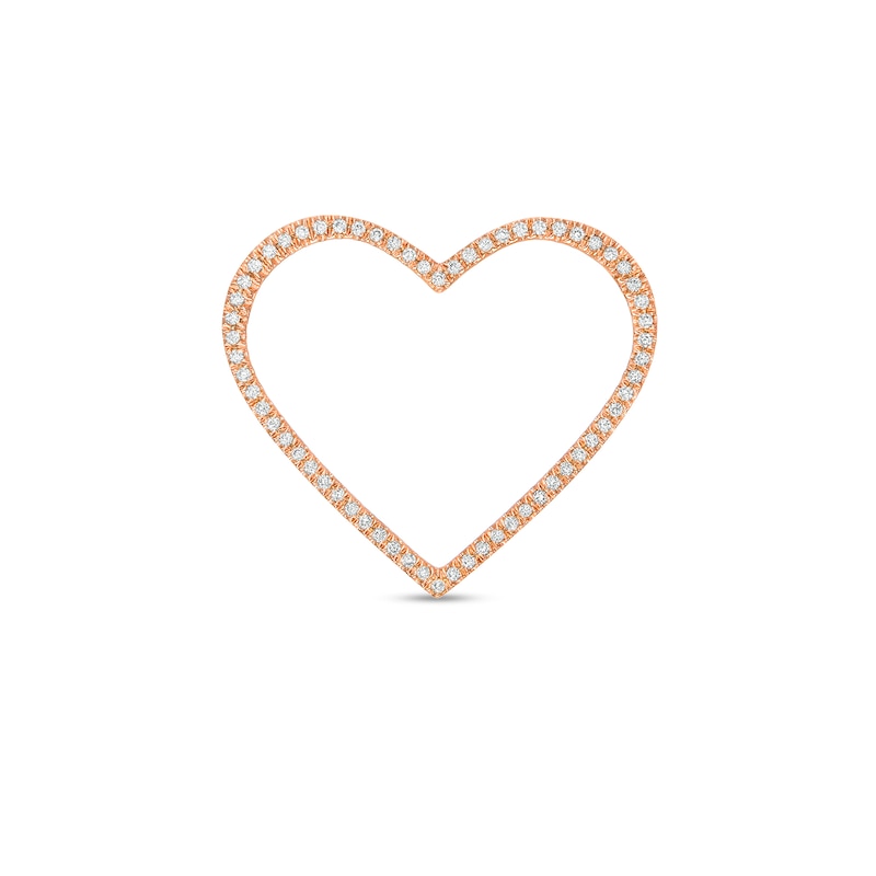 Main Image 1 of Moments of Love 0.18 CT. T.W. Diamond Medium Heart Charm in 10K Rose Gold