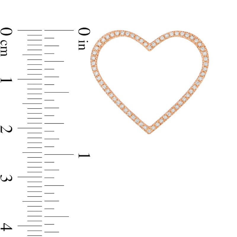 Main Image 3 of Moments of Love 0.18 CT. T.W. Diamond Medium Heart Charm in 10K Rose Gold