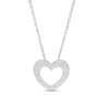 Thumbnail Image 0 of White Lab-Created Sapphire Multi-Row Heart Outline Pendant in Sterling Silver