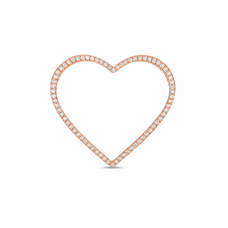 Main Image 1 of Moments of Love 0.23 CT. T.W. Diamond Large Heart Charm in 10K Rose Gold