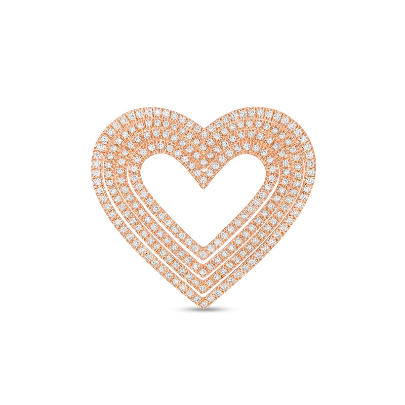 Main Image 2 of Moments of Love 0.23 CT. T.W. Diamond Large Heart Charm in 10K Rose Gold