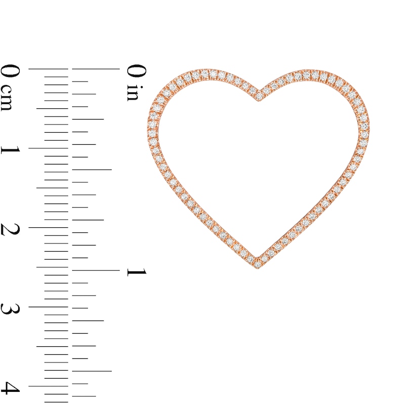 Main Image 3 of Moments of Love 0.23 CT. T.W. Diamond Large Heart Charm in 10K Rose Gold