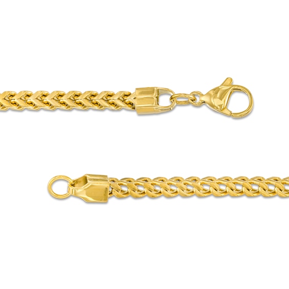 Men's 3.2mm Franco Snake Chain Necklace in Solid Stainless Steel  with Yellow IP - 24"