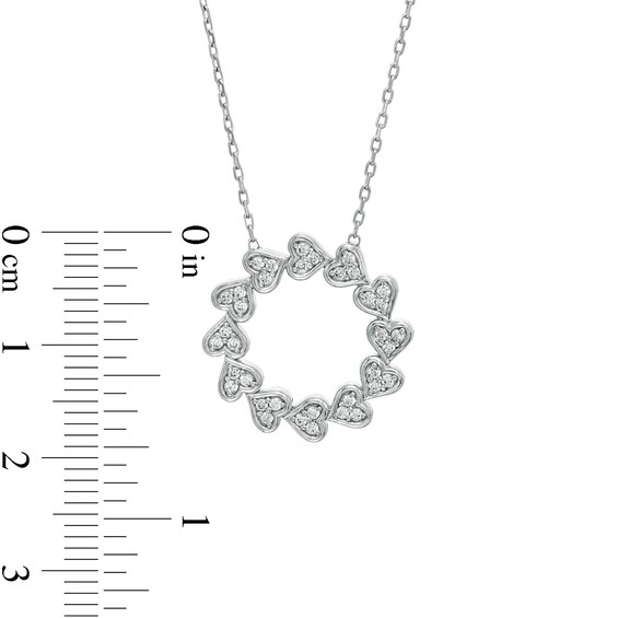 0.25 CT. T.W. Heart-Shaped Diamond Circle Pendant in Sterling Silver