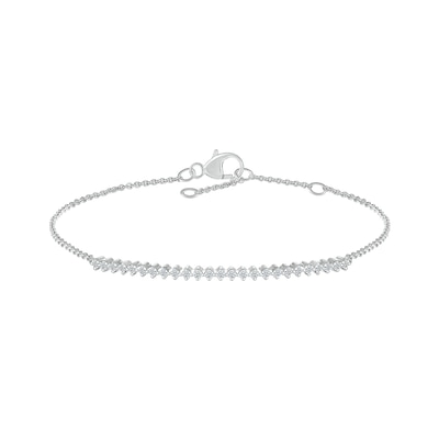 0.18 CT. T.W. Diamond Tennis-Style Bracelet in Sterling Silver - 7.5"