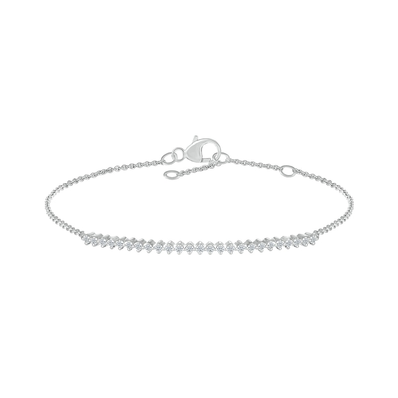 0.18 CT. T.W. Diamond Tennis-Style Bracelet in Sterling Silver - 7.5"|Peoples Jewellers
