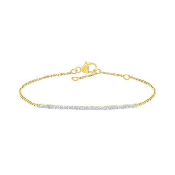 0.147 CT. T.W. Diamond Line Bracelet in 10K Gold - 7.5"