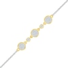 Thumbnail Image 0 of 0.145 CT. T.W. Multi-Diamond Three Stone Bracelet in Sterling Silver and 10K Gold - 7.5"