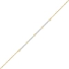 Thumbnail Image 0 of 0.145 CT. T.W. Diamond Station Line Bracelet in 10K Gold - 7.5"