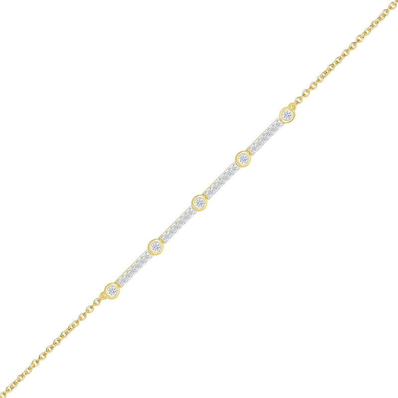 0.145 CT. T.W. Diamond Station Line Bracelet in 10K Gold - 7.5"|Peoples Jewellers