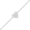Thumbnail Image 0 of Diamond Accent Heart Station Bracelet in Sterling Silver - 7.5"