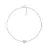 Thumbnail Image 1 of Diamond Accent Heart Station Bracelet in Sterling Silver - 7.5"