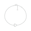 Thumbnail Image 1 of 0.04 CT. T.W. Diamond Single Heart Station Bracelet in Sterling Silver - 7.5"